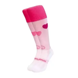 Image of Wacky Sox Love Heart Football/Rugby Socks Snr - Pink