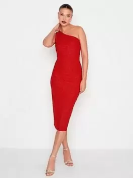 image of Long Tall Sally Glitter Bodycon Dress - Red, Size 10, Women