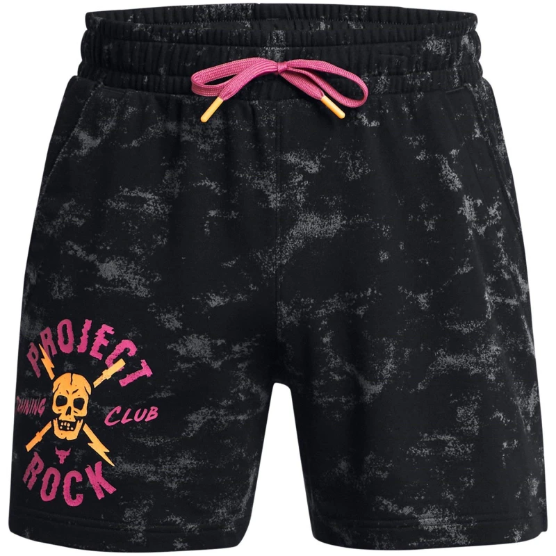 Image of Under Armour Mens All Over Print Fleece Jogger Shorts Black male M