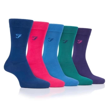 image of Farah 5 Pack Bamboo Socks Mens - Multi