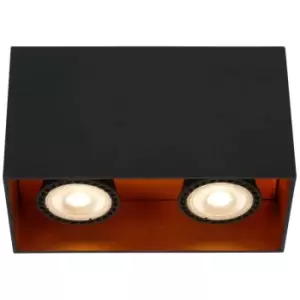 Image of Lucide bido - Surface Mounted Ceiling Spotlight - 2xGU10 - Black