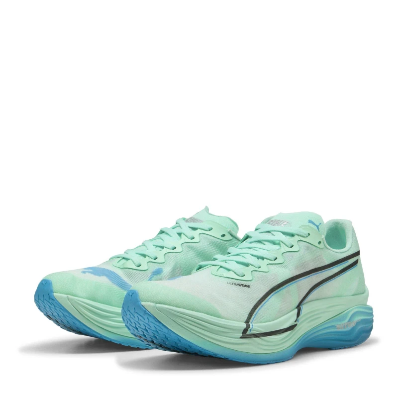 Image of Puma Deviate Nitro Elite 3 Green Blue AW25 Shoe, Size 43 - EUR