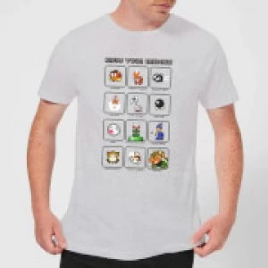 Image of Nintendo Super Mario Know Your Enemies Mens T-Shirt - Grey - XL