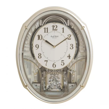 Image of Rhythm Magic Motion White Clock - Crystals from Swarovski