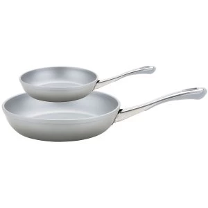 image of Prestige Prism Silver Non-Stick Frying Pan Set - 2 Piece