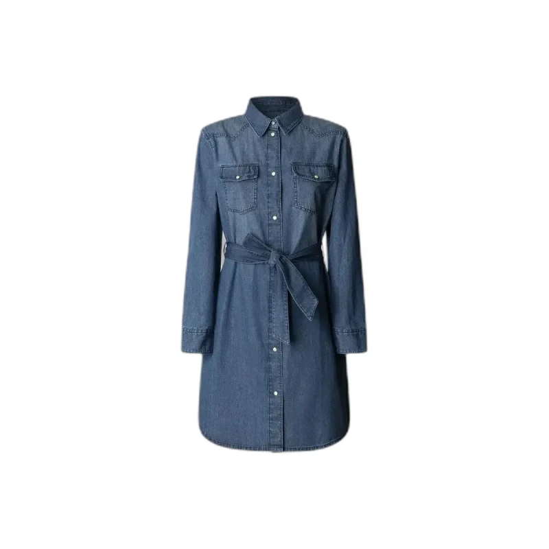 Image of Pepe Jeans Womens denim dress Pepe Jeans Victoria Bleu Female L