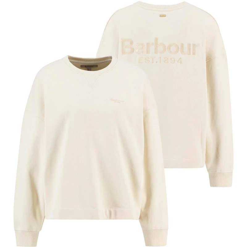 Image of Barbour Womens Rosie Sweatshirt Ecru female 14 (L)