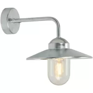 Image of Elstead Vansbro Outdoor 1 Light Dome Wall Lantern Galvanized , IP55, E27