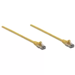 image of Intellinet Network Patch Cable Cat6 10m Yellow CCA U/UTP PVC RJ45 Gold Plated Contacts Snagless Booted Lifetime Warranty Polybag