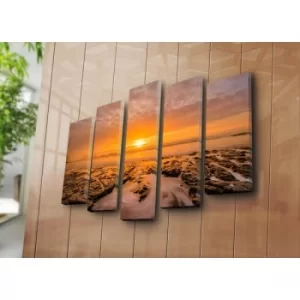 Image of 5NATPAT-20 Multicolor Decorative Canvas Painting (5 Pieces)