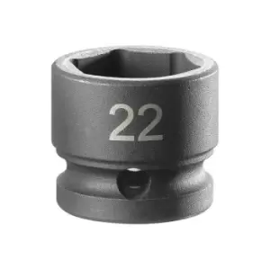 image of Facom NSS.22A 6-Point Stubby Impact Socket 1/2in Drive 22mm FCMNSS22A