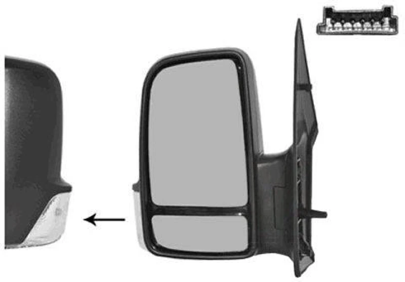 Image of VAN WEZEL 5862807 Wing mirror * HAGUS * Left, black, Short mirror arm, Rough Outside Mirror (50)