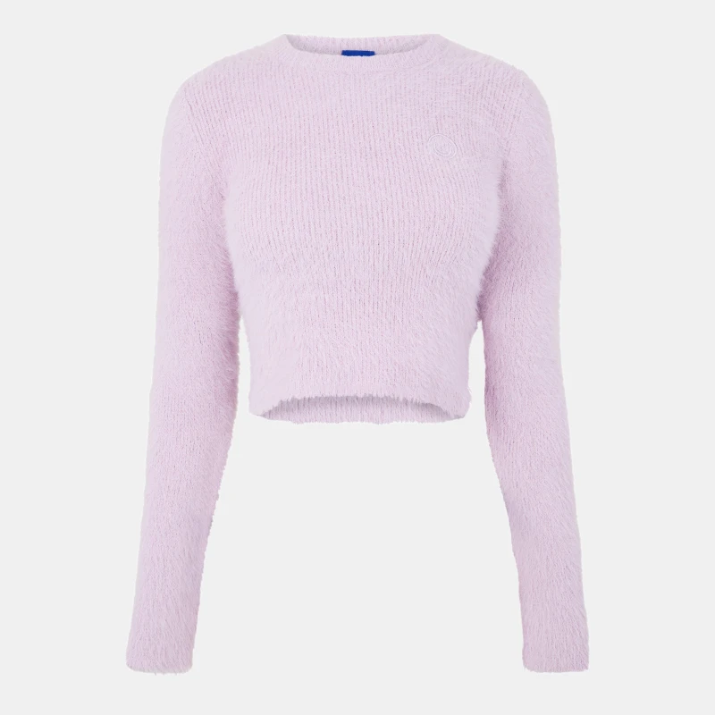 Image of Hugo Womens Blue Fine Knit Crew Neck Jumper Lt/Pstl Purple female XS