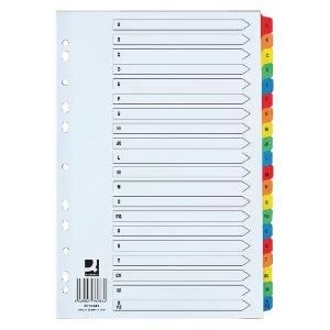 image of Q-Connect 20 Part A-Z Index Extra Wide Reinforced Multi-Colour Tabs