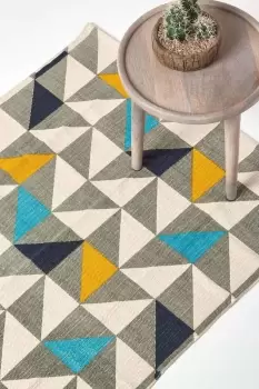 Image of Copenhagen Cotton Geometric Scandi Printed Rug