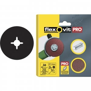 Image of Flexovit Aluminium Oxide Fibre Discs 115mm 36g Pack of 10