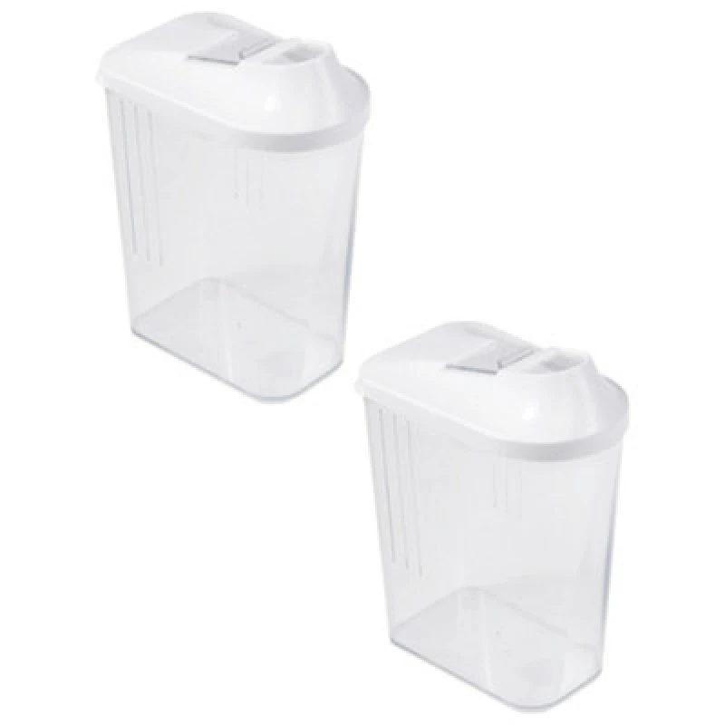 Image of Keeeper Set of 2 Pouring Jar 1.5 Litre with Infinitely Adjustable Dispensing Lid Clear unisex