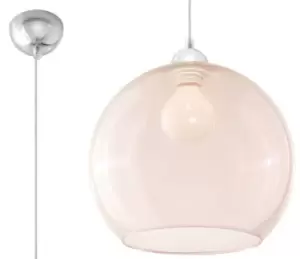 Image of Ball 1 Light Glass Dome Ceiling Pendant Champagne, Chrome, E27