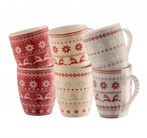 image of Aynsley Fairisle Mugs Set of 6