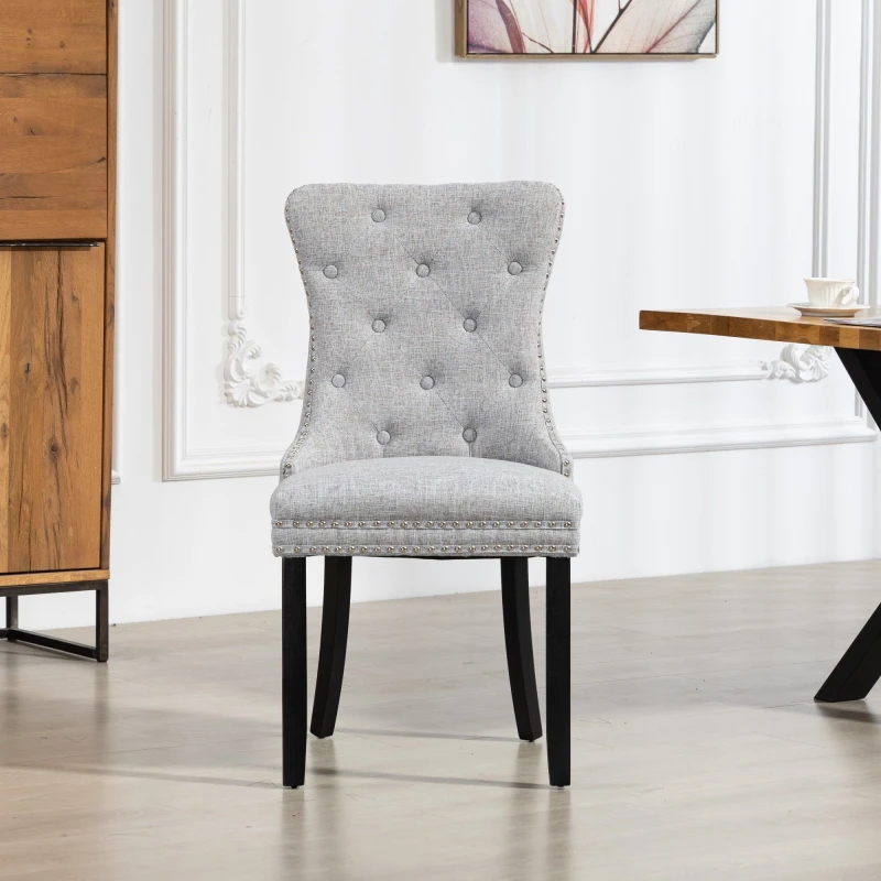 Image of Artemis Home Rivara Fabric Dining Chairs - Set of 2 in Light Grey Size: 2 Pack Light Grey Unisex 2 Pack