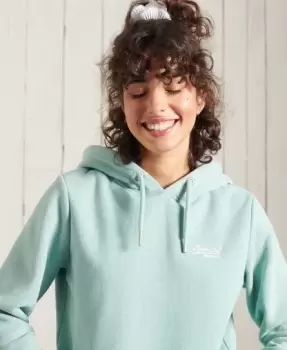 Image of Superdry Womens Orange Label Classic Hoodie Turquoise / Sage Marl - Size: 6