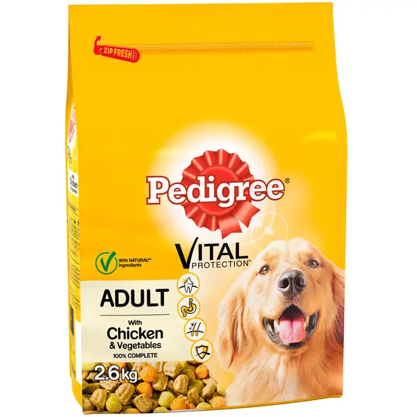 Pedigree Complete Adult Chicken and Vegetable Dog Food 2.6kg