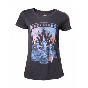 Image of Marvel Comics Guardians of the Galaxy Vol. 2 Womens Large Guardians T-Shirt - Dark Grey
