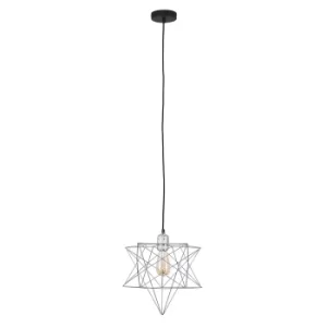 Image of Casco Chrome Pendant with Grey Sadira Shade