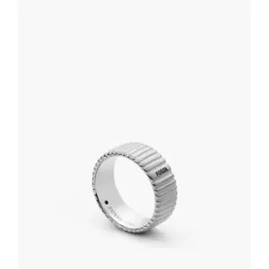Image of Fossil Mens Vintage Heritage Stainless Steel Band Ring - Silver