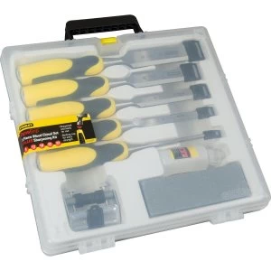 image of Stanley 5 Piece Dynagrip Chisel Set and Sharpening Kit