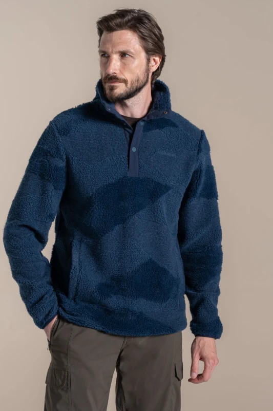 Image of Craghoppers Craghoppers Men Angletarn Overhead Insulating Fleece in Blue Size: 2X-large Blue XXL Male 5063260130813