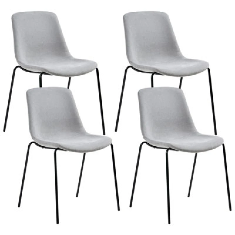 Image of Beliani Set Of 4 Dining Chairs Tiller Grey
