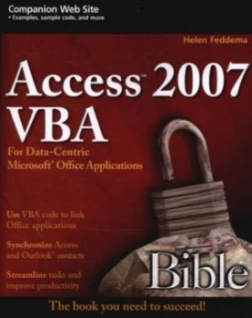 Image of Access 2007 Vba Bible by Helen Feddema Paperback