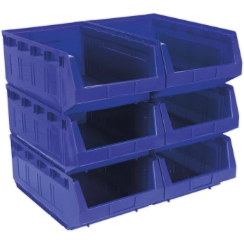 image of Sealey Plastic Storage Bin 310 x 500 x 190mm Blue Pack of 6