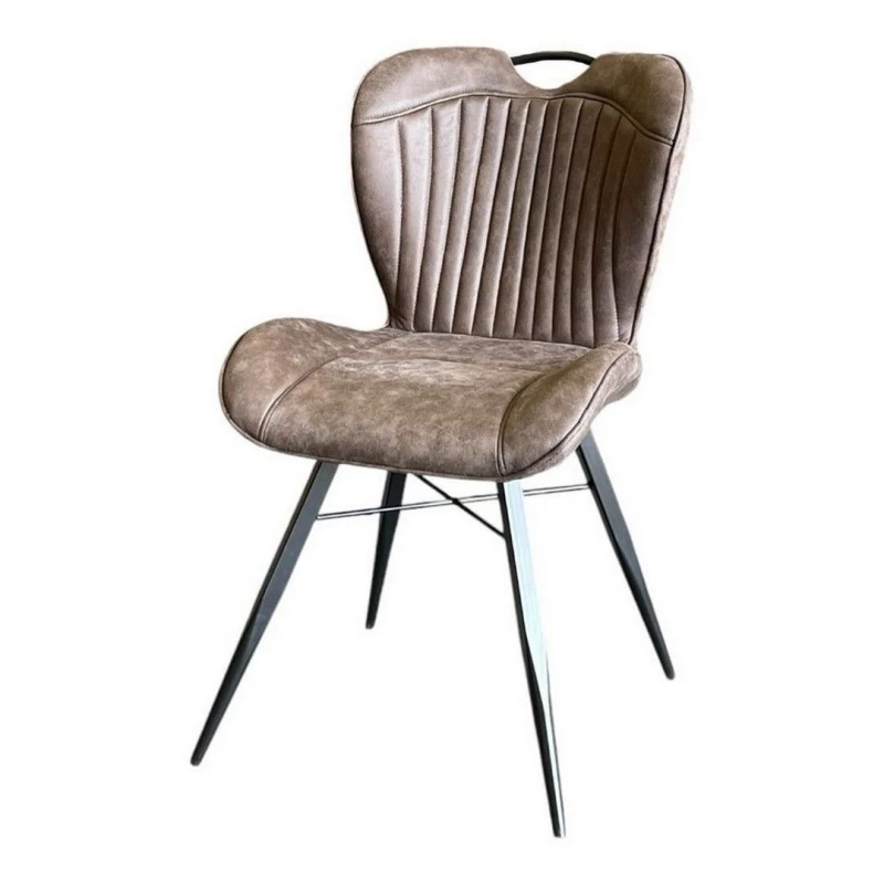 Image of Jaipur Furniture Ltd Mala Dining Fabric Chair with Metal Legs (Set of 2) - Brown/Black - Assembly Required in Brown Brown Unisex
