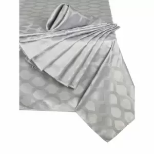 Image of The Waterside Waterside 9 Piece Silver Geo Table Linen Set