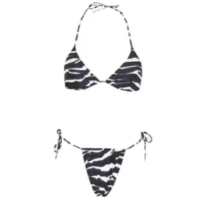 Missguided Zebra Print Triangle Tie Side Bikini Set - Multi