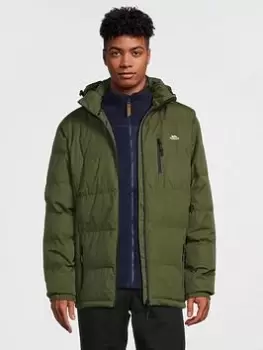 Image of Trespass Trespass Clip Padded Long Jacket- Male Padded Jkt, Khaki Size M Men