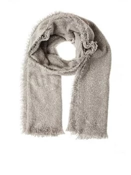 image of Quiz Silver Knitted Glitter Scarf - 1 - grey