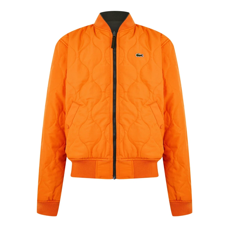 Image of Lacoste Water-Repellent Padded Bomber Jacket - Green Green S