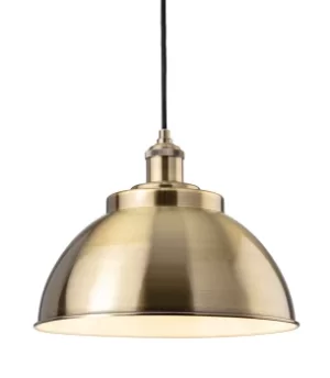 image of Genoa Industrial Dome Pendant Light Antique Brass