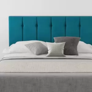 image of Hepburn Upholstered Headboard, Plush Velvet, Teal - Headboard 60cm Size Single (90x190)