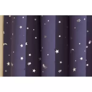 image of Moonlight Pair of 117x183cm Blackout Curtains, Navy