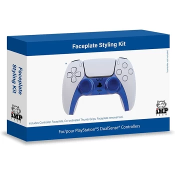Image of Dualsense Controller Styling Kit (Includes Faceplate & Thumb Grips) - Shock Blue