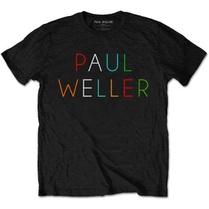 Image of Paul Weller - Multicolour Logo Mens Large T-Shirt - Black