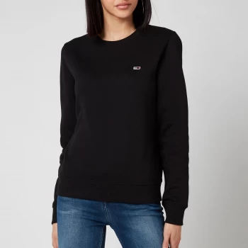 Image of Tommy Jeans Womens Regular Fleece Sweatshirt - Black - S