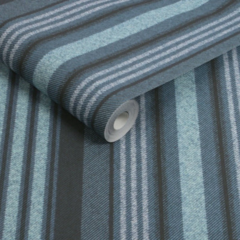 Image of Superfresco Easy Loom Stripe Archival Blue Wallpaper