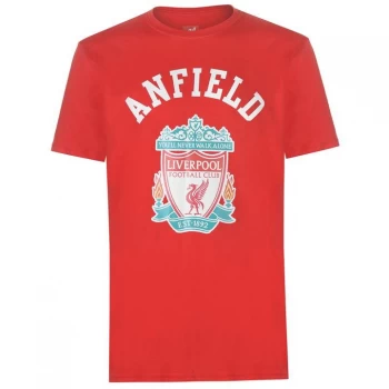 Image of Source Lab Liverpool Crest T Shirt Mens - Red