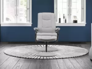 Image of Birlea Memphis Grey Fabric Swivel Chair and Footstool
