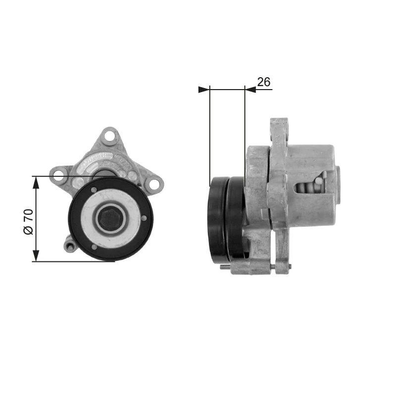 Image of GATES Tensioner pulley GATES T38283